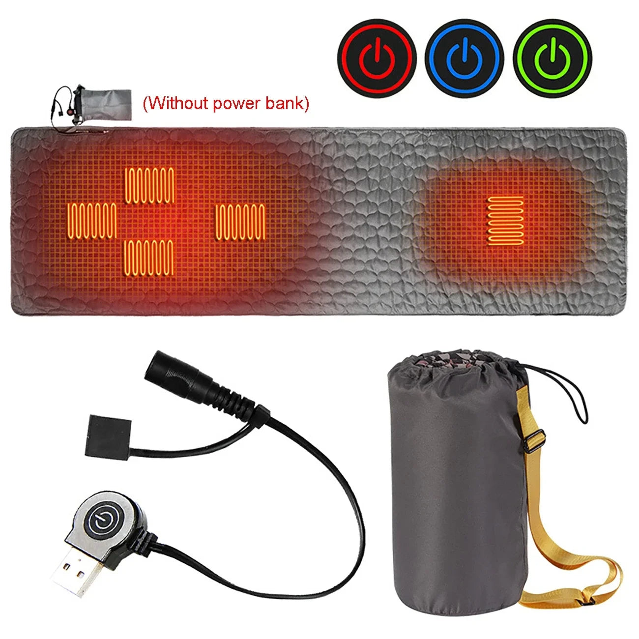 USB Heating Sleeping Mattress Thermal Mat Camping Heating Sleeping Bag Self-Heating Mattress Camping Mattress Camping Equipment