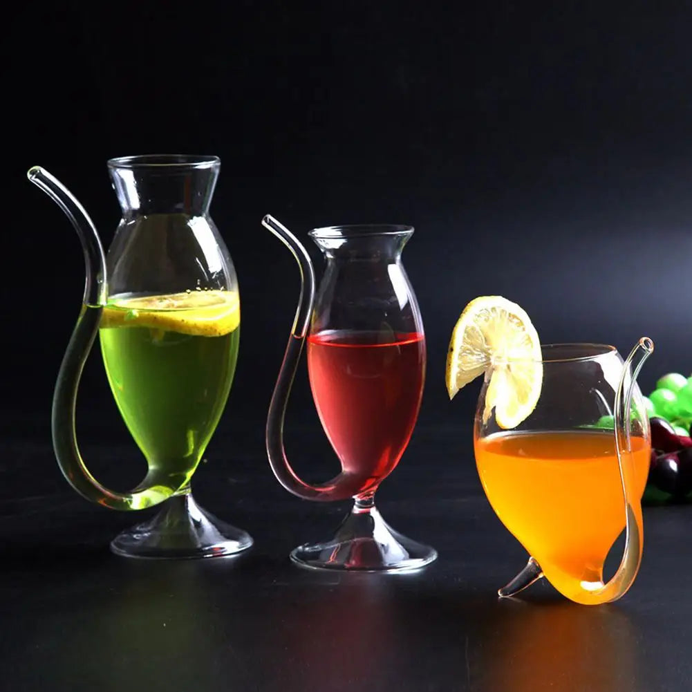 HOT SALE Wine Whiskey Glass Heat Resistant Sucking Juice Milk Drinking Tube Straw Cup creative wine glass high quality glass cup