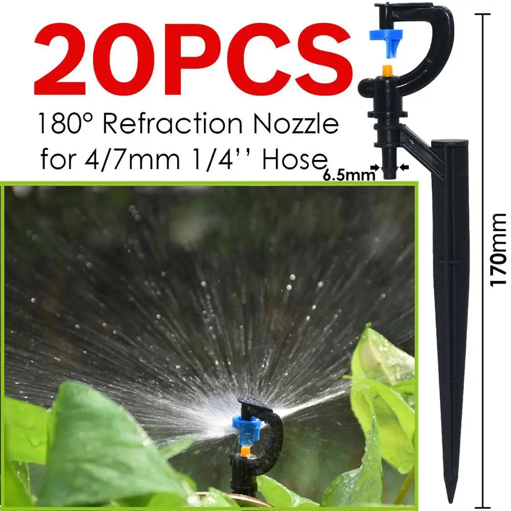 KESLA 20PCS 90/180/360 Degree Misting Nozzle 13cm Stake 1/4'' Barb Garden Irrigation Sprinkler Drip Irrigation Agriculture Farm
