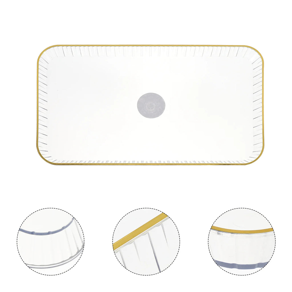 2 Pcs PET Material Fruit Snack Tray Elegant Serving Platters Dessert Container Party Candy Holder Thick Texture Smooth