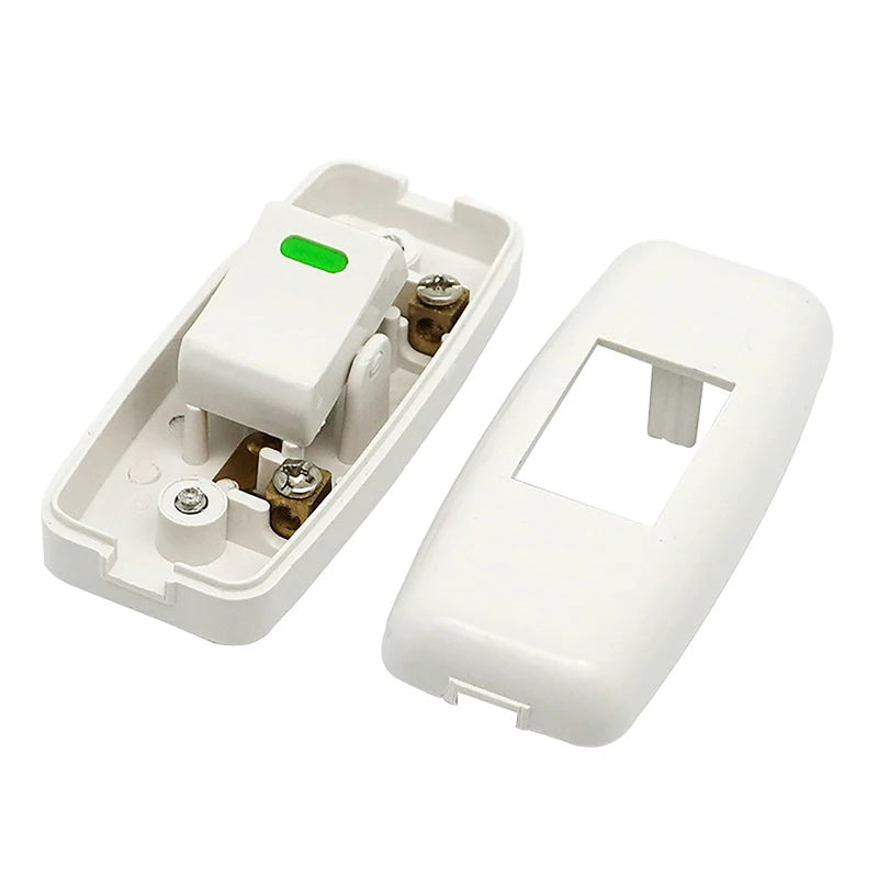 1 Pc Classic White Light Switch Inline ON/OFF for Home Table Bedside Lamp Desk Cord Cable Electrical Accessories