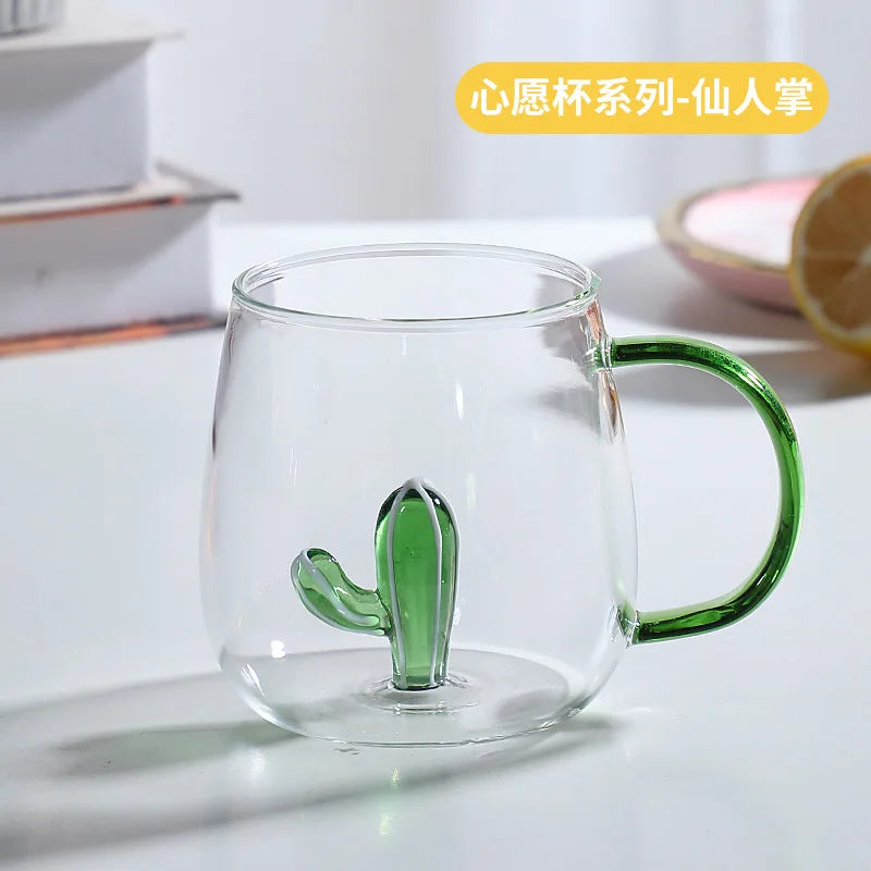 3D Cartoon Animal Shape Glass Cup for Home, Cute Water and Coffee, Single Layer Cup with Guests, Juice and Cold Drink