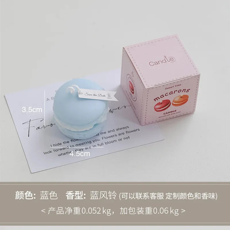 Macaron Aromatherapy Candle Lavender Peach Chamomile Cake Modelling Dessert Candles Home Decoration Gift for Party Wedding