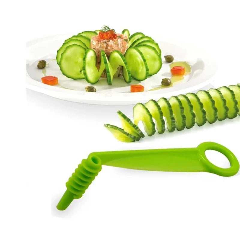 2PC SpiralSlicer Blade Hand Slicer Cutter Cucumber Carrot Potato Vegetables Spirals Knife Kitchen Tool Random Color Dropshipping