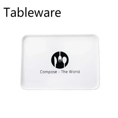 1 Pcs Practical Plastic Dessert Serving Tray Tea Breakfast Bread Tray Snack Plate Storage Plates Square Accessory Cosmetics Dish