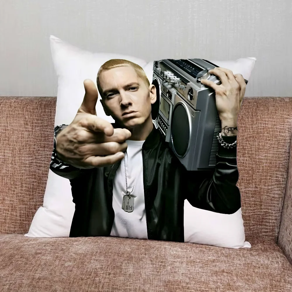 E-Eminem Rapper Pillow Case For Home Bedroom Car Office Decoration Living Room Sofa Cushion Cover Suitable