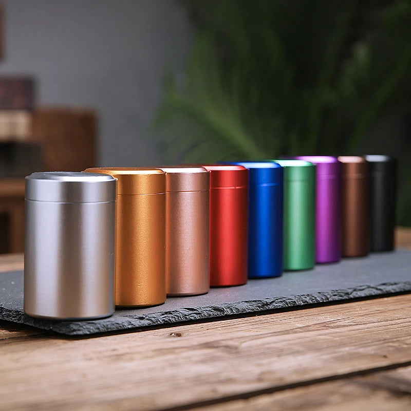 New Airtight Smell Proof Container Quality Stainless Steel Mini Tea Cans Herb Stash Jar Tea Coffee Storage Box Tea Caddies Box