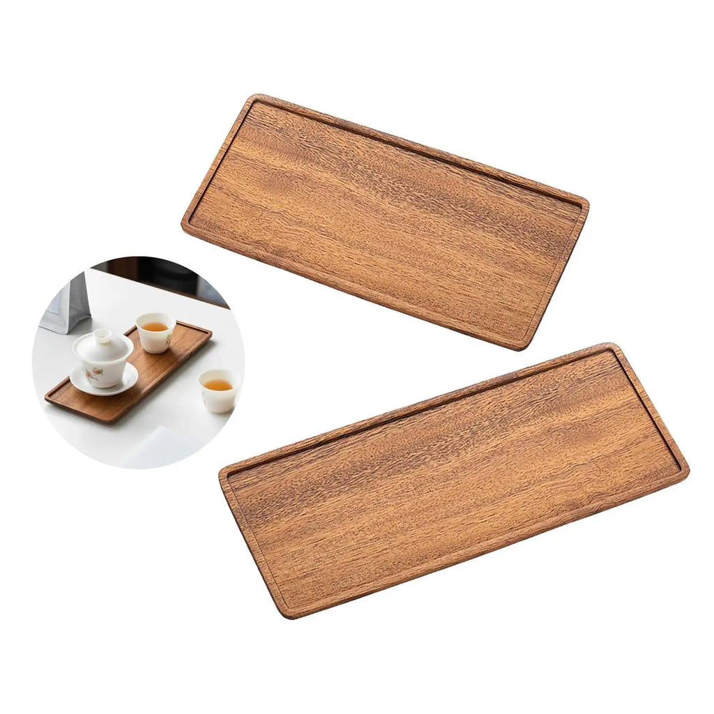 Walnut Rustic Large Serving Tray Rectangle Breakfast Drink Coffee Tea Party