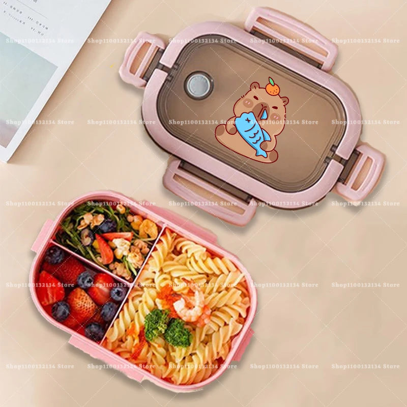 Capybara Bento Lunch Box Anime Animals Print Food Storage Containers Kids School Picnic Lunchbox Boys Girls Office Dinner Cases