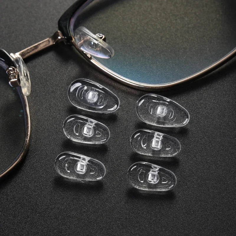 10/100pcs Eyeglasses Nose Pads with Screwdriver Soft Silicone Airbag Glasses Anti-slip Nose Pad Screw Replacement Repair Tools