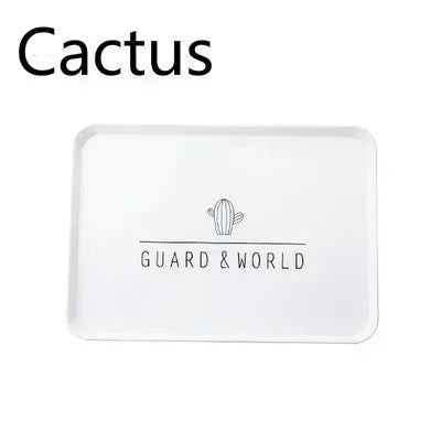 1 Pcs Practical Plastic Dessert Serving Tray Tea Breakfast Bread Tray Snack Plate Storage Plates Square Accessory Cosmetics Dish