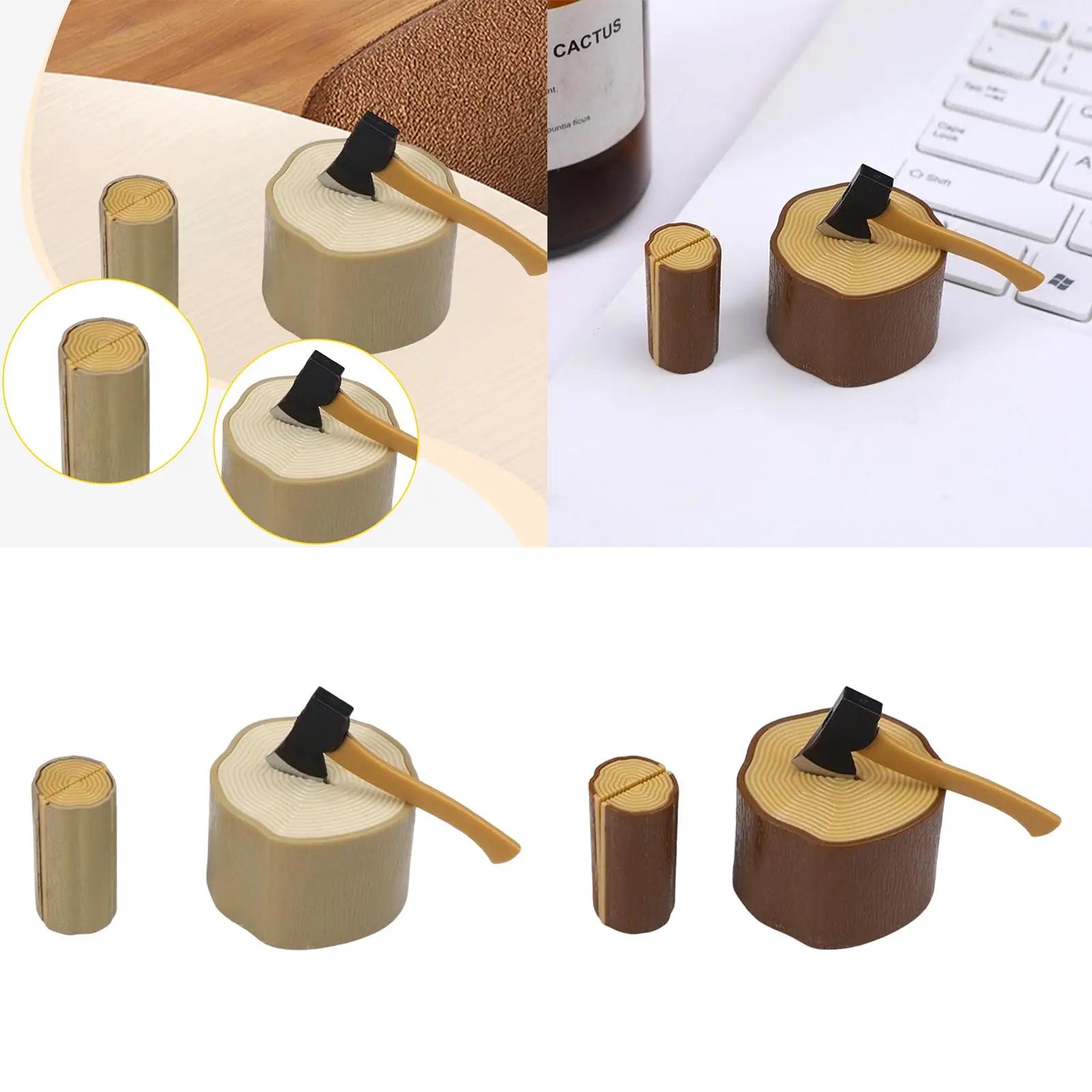 1:12 Axe and Wooden Stake Set Micro Landscape Mixed Model Supplies Mini Garden