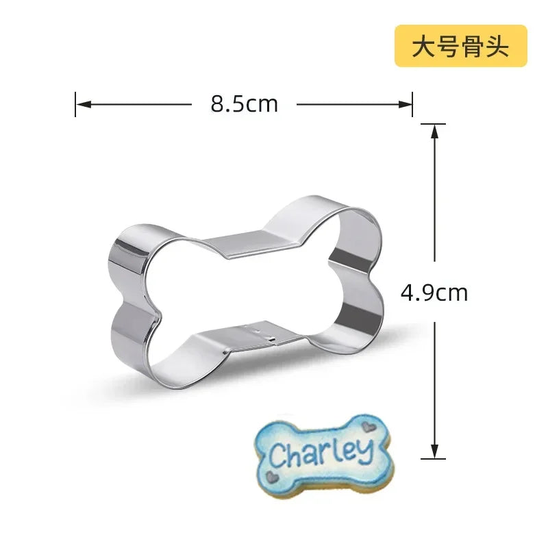 DIY Fondant Biscuit Cookie Cutter Embosser Mold Dog Bone For Cake Chocolate Decorating Tools Pastry And Bakery Baking Kitchen