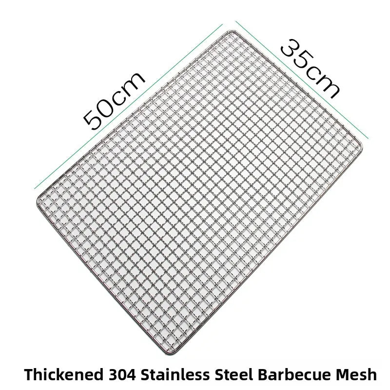 Thiened Rectangular Me BBQ ill Net 304 Stainl Steel Drng Net Barbecue Wire Me for Outdoor Kitchen Cooking Tools