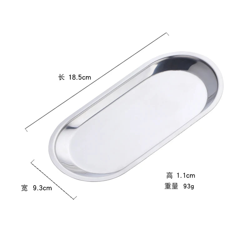 Nordic Style Oval Jewelry Storage Serving Tray Platter Stainless Steel Snack Tray Metal Storage Gold Decoration Home Organizer