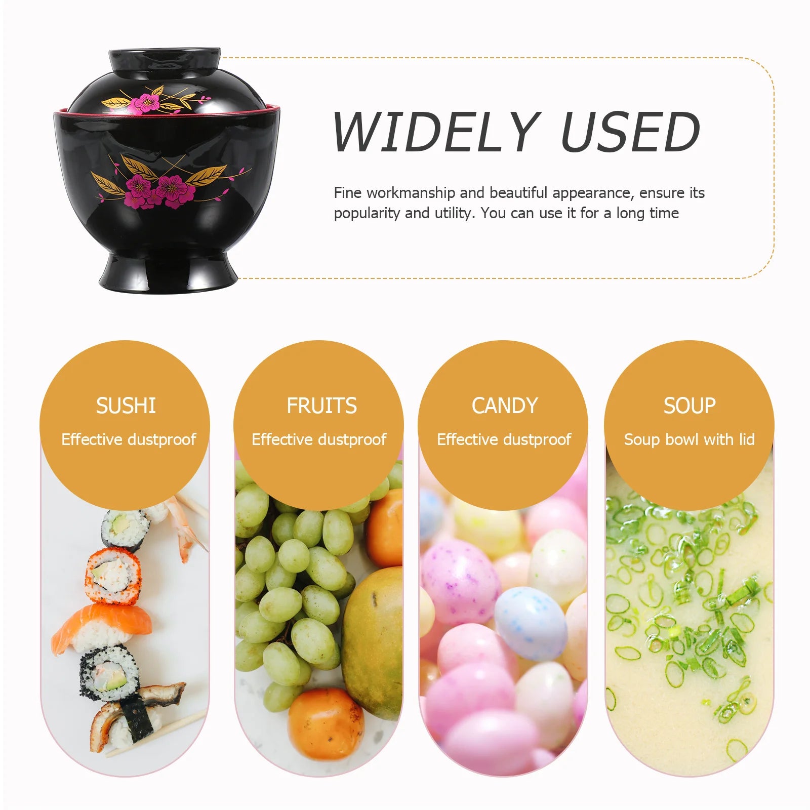 1 pc Japanese Style Miso Soup Bowl 6.7 Inch Fine Craftsmanship For Ramen Noodles Salad Dessert Plastic Tableware Kitchen Supply