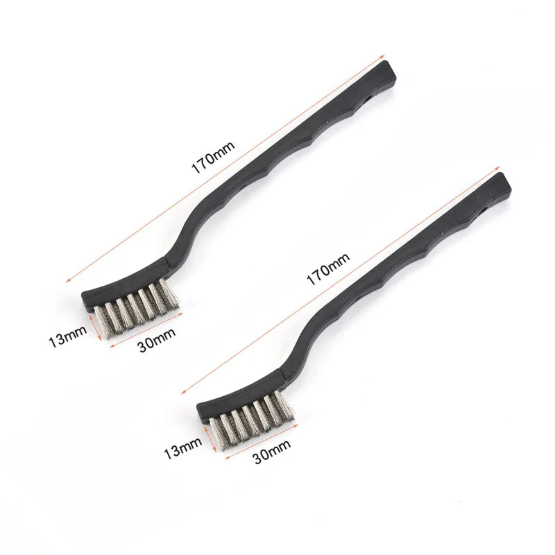 2pcs Wire Brushes Wire Brush and Copper Brush Stainless Rust Scrub Remove Cleaning Tools Mechanical Parts Cleaning Accessories