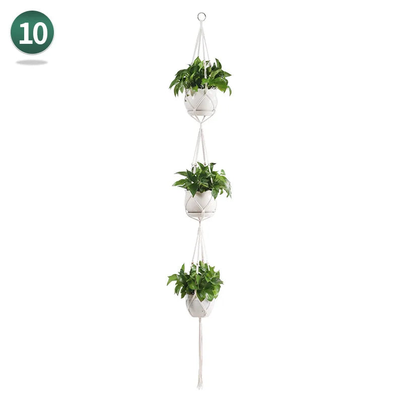 Handmade Macrame Plant Hanger Plant Hanger Flower Pot Planter Hanger Wall Decor Courtyard Garden Hanging Planter Hanging Basket