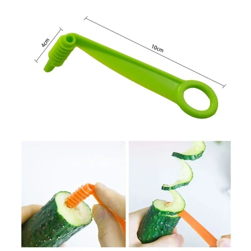 2PC SpiralSlicer Blade Hand Slicer Cutter Cucumber Carrot Potato Vegetables Spirals Knife Kitchen Tool Random Color Dropshipping