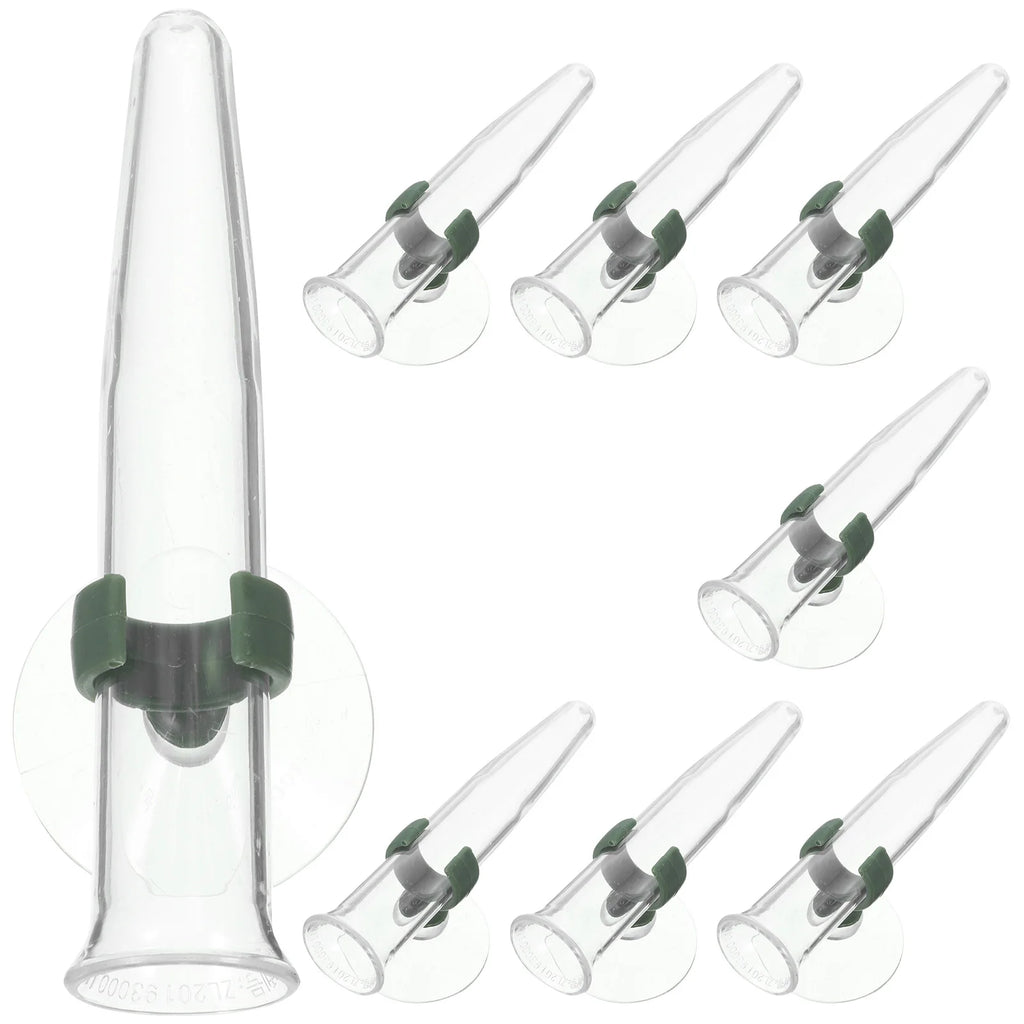 8Pcs Suction Cup Flower Water Tubes Plastic Nutrient Vials for Florist Arrangement Flower Preservation Vase Storage