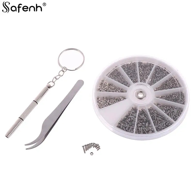 600/1000Pcs Tiny Screws Nut Assortment Repair Tool For Micro Eyeglass Sun Glasses Spectacles With Micro Screwdriver And Pliers