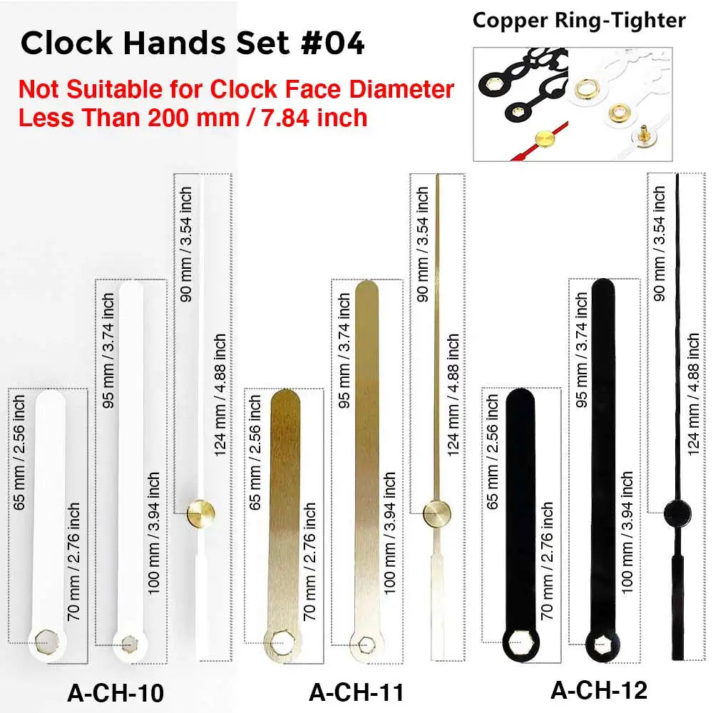 MCDFL Clock Mechanism Silent Quartz Movement Machine Wall Hands Pointer Set Clockwork Table Long Shaft DIY Watches Repair Parts