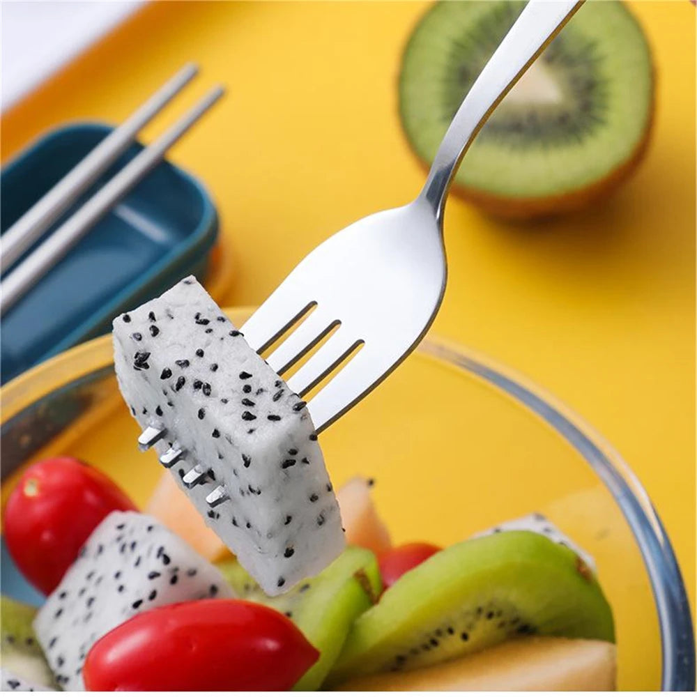 3pcs/set  Portable Good-looking Cutlery Set Student Outdoor Picnic Multipurpose Fork Spoon Chopstick Cutlery Set Cubiertos