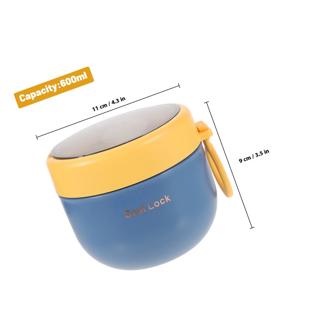 Plastic Airtight Breakfast Bowl Compact Lightweight Creative Design Good Mood Portable Soup Container Students Oatmeal Cup