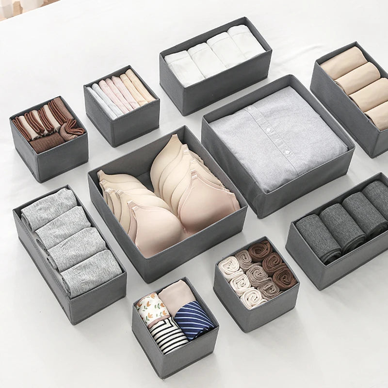 Drawer Organizer Non-woven Fabric Clothes Underwear Wardrobe Organizers Dividers Foldable Dresser Socks Closet Storage Baskets