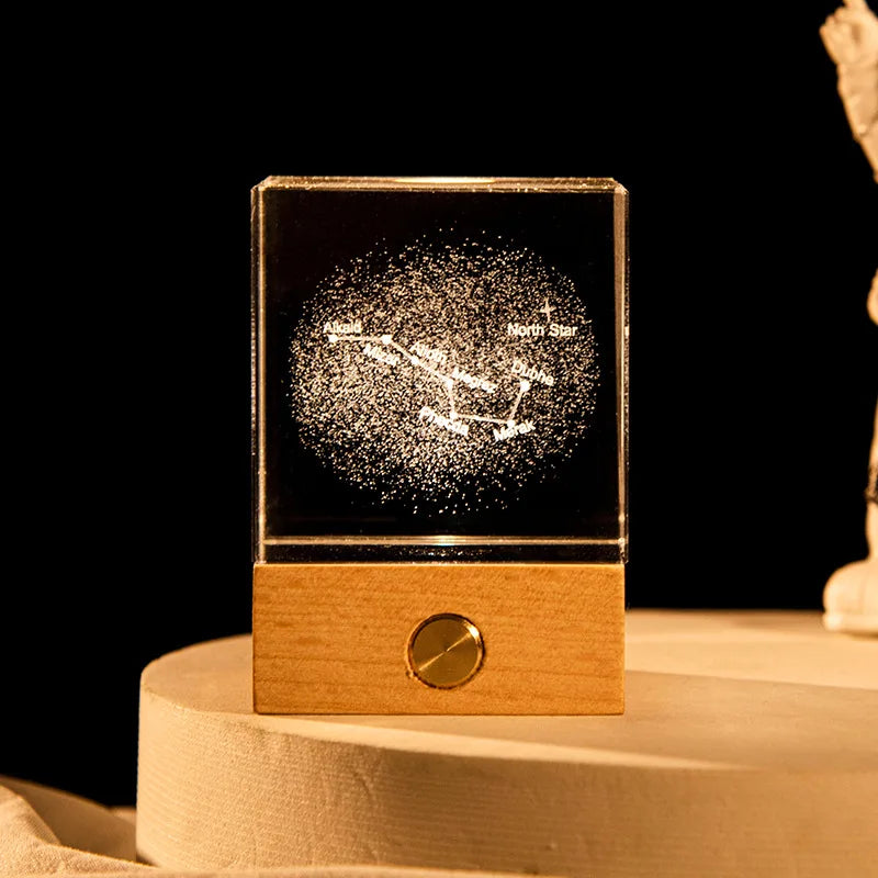 Astronomy Galaxy 3D Crystal Ball Table Lamp Moon Planet Galaxy Decor for Home Children's Table Lamp Party Birthday Xmas