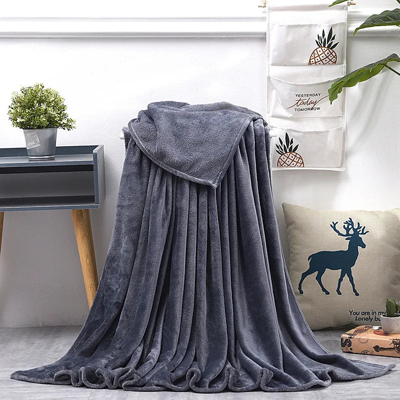 Wearable Plaid Fleece Blanket With Button Polyester Winter Warm Throws on Sofa Bed Travel Thicken Bedroom Grey Throw Blanket