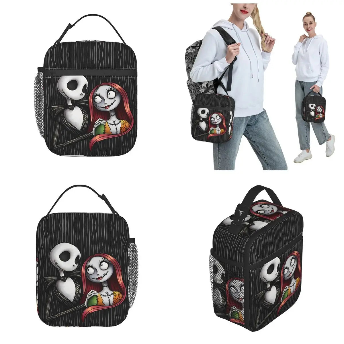Stay By My Side Insulated Lunch Bag Portable The Nightmare Before Christmas Meal Container Cooler Bag Tote Lunch Box  Travel