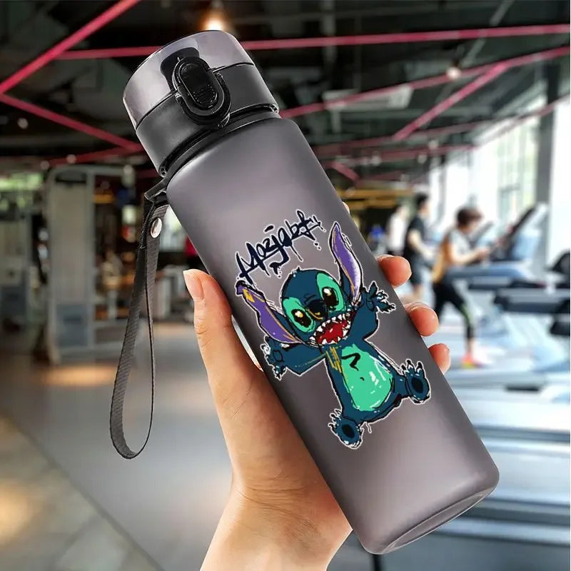 560ml Disney Stitch Hot Sale Sports Water Bottle Anime Outdoor Travel Portable Leakproof Drinkware Plastic Drink Bottle BPA Free