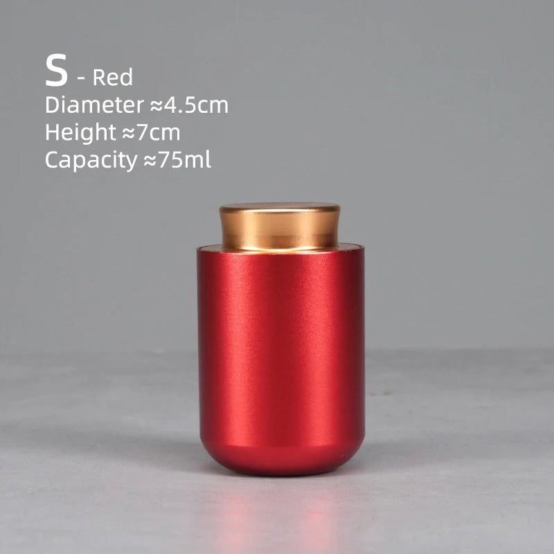 Airtight Jar - Safe Proof Durable Multi-Use Portable Metal Spice Jar Container Waterproof Aluminum Screw-top Lid Lock Odor Case