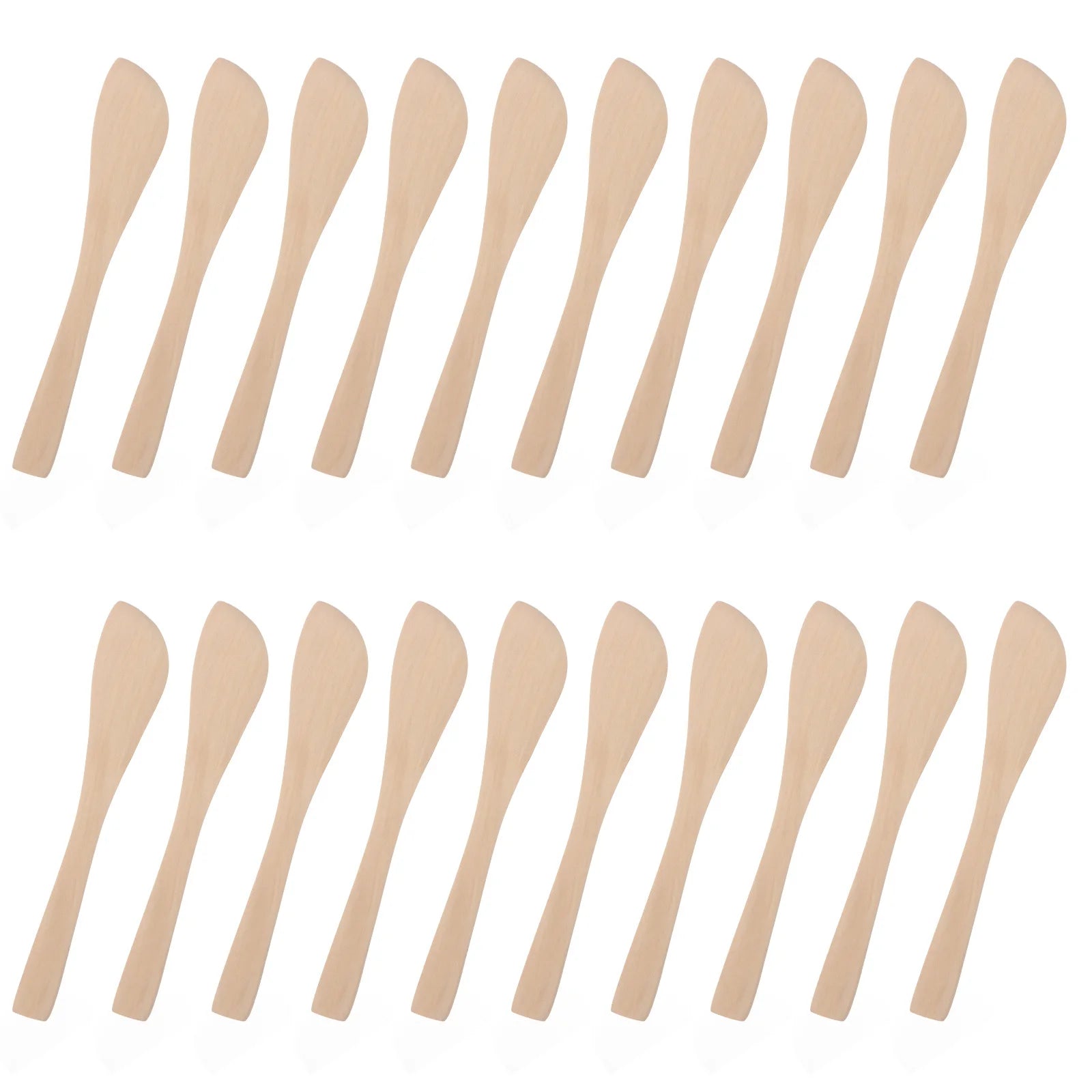 20Pcs Wooden Dumpling Filling Spoons Natural Eco-Friendly Kitchen Tools Dough Cutter Butter Jam Spreader Mask Applicator