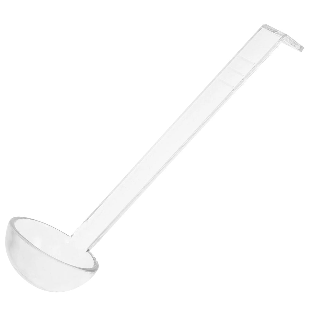 Long Handle Clear Plastic Serving Ladle Spoon Bent Tail Design Sauce Gravy Soup Buffet Scoop Ramen Soup Spoon Catering Scoop