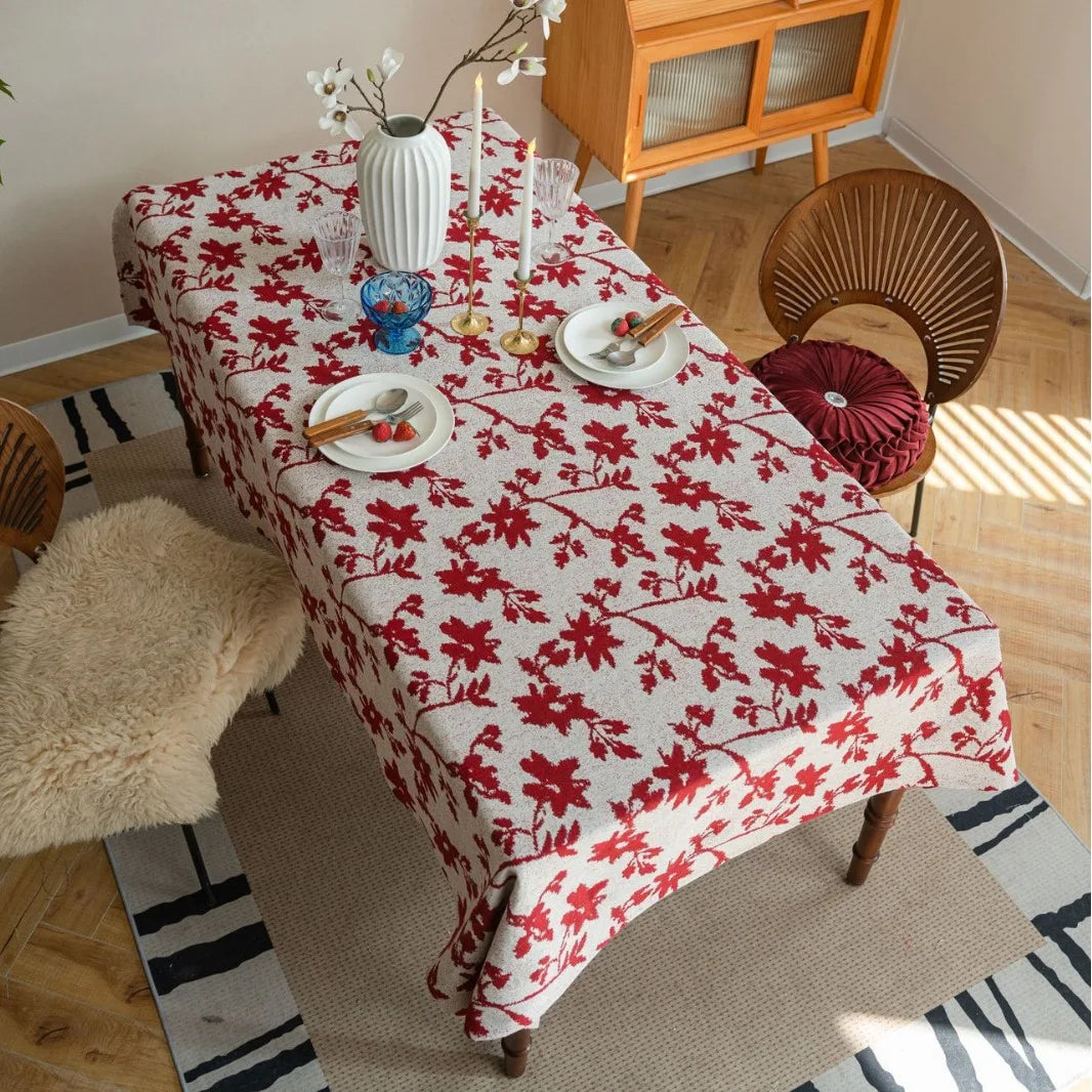 Jacquard Thick Tablecloth Rectangular Dinner Table Cover,for Kitchen Dinning Tabletop,Home Parties Decor