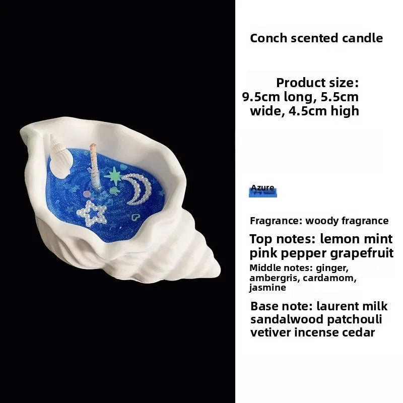 Creative Starfish Sea Shell Aromatherapy Candle Handmade Scented Candle Whirlpool Design for Relaxing Atmosphere