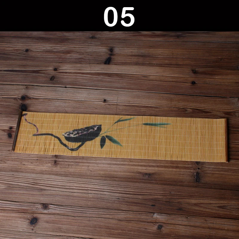 Tea Cup Mat Bamboo Weaving Heat Resistent Bamboo Table Placemat Tableware Zen Table Runner Coasters Tea Ceremony Accessories
