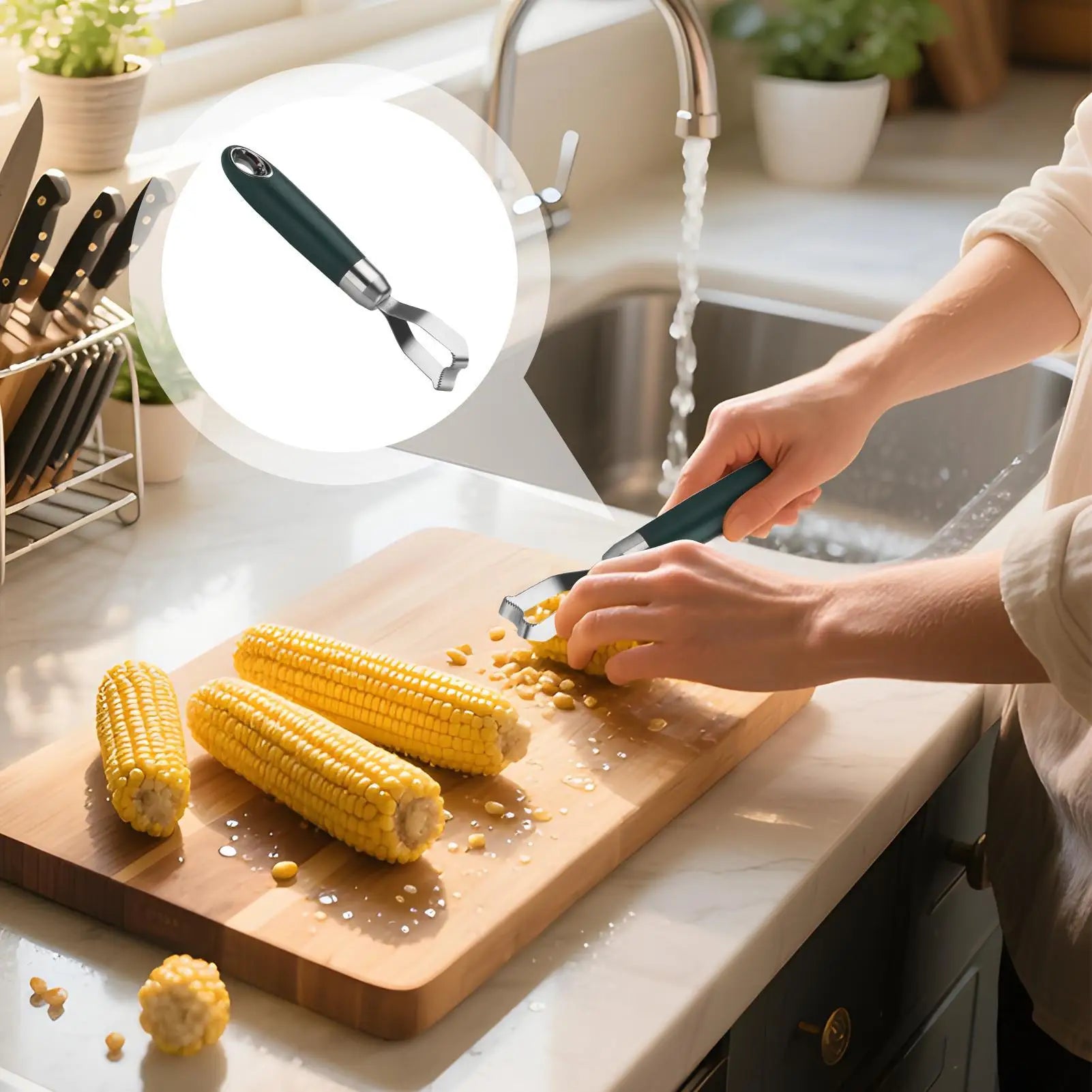 Corn Peeler Corn Stripping Tool Remover From Cob Kitchen Tools Cutter Kernel Remover For Household Kitchen Picnic BBQ Party