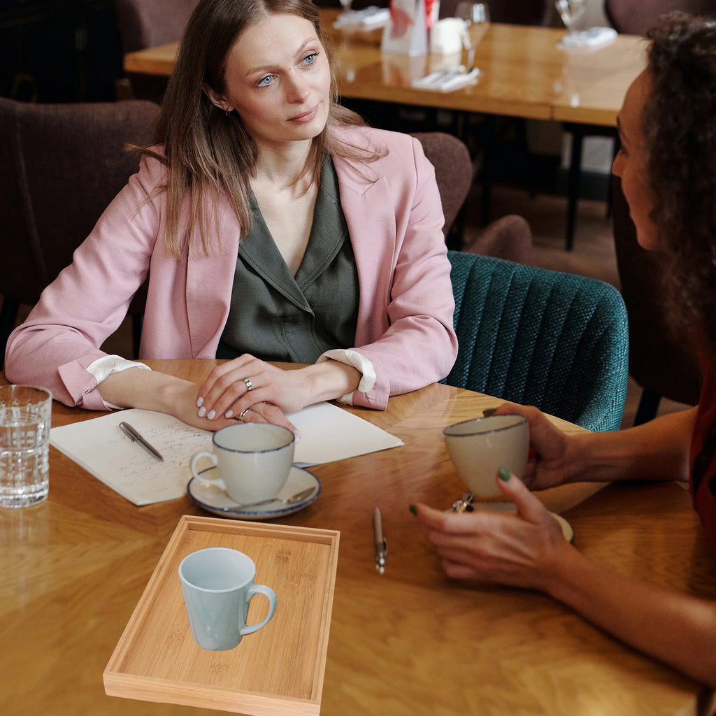 Handmade Square Bamboo Tea Serving Tray Small Bright Color Solid Washable Wooden Plate Pallet Food Flat Tea Pallet Eco