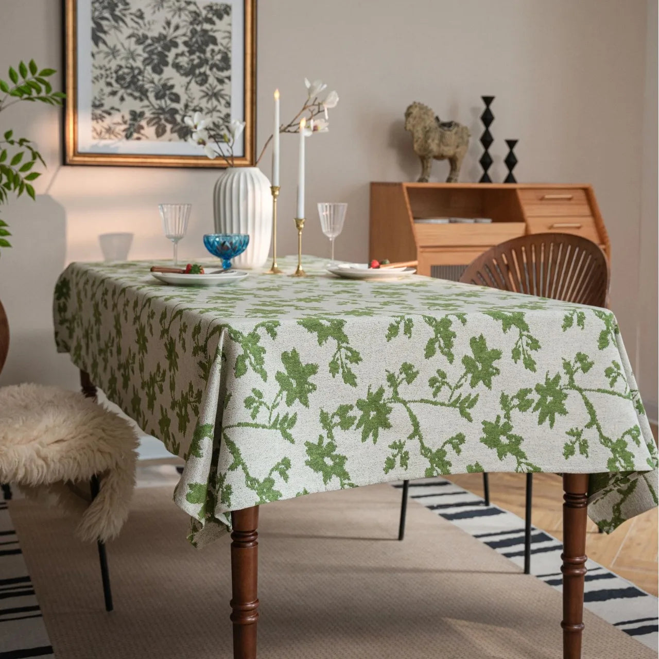 Jacquard Thick Tablecloth Rectangular Dinner Table Cover,for Kitchen Dinning Tabletop,Home Parties Decor