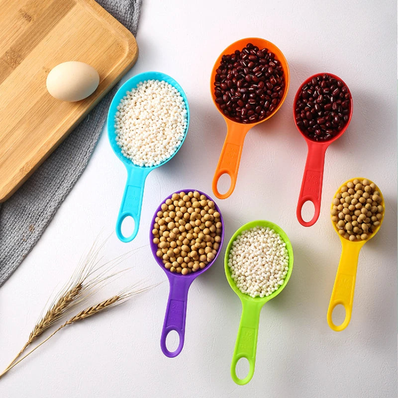12pcs Baking Tools Kitchen Measuring Spoon Set Plastic Measuring Cup With Scale Measuring Milk  Coffee Spoon Kitchen Gadgets