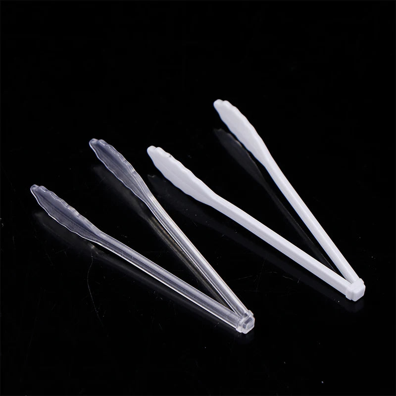 10Pcs Dollhouse Mini Cake Dessert Bread Clip Tweezers Food Clip Bread Tongs Model Tableware Cookware Kitchen Utensils Tools Toys