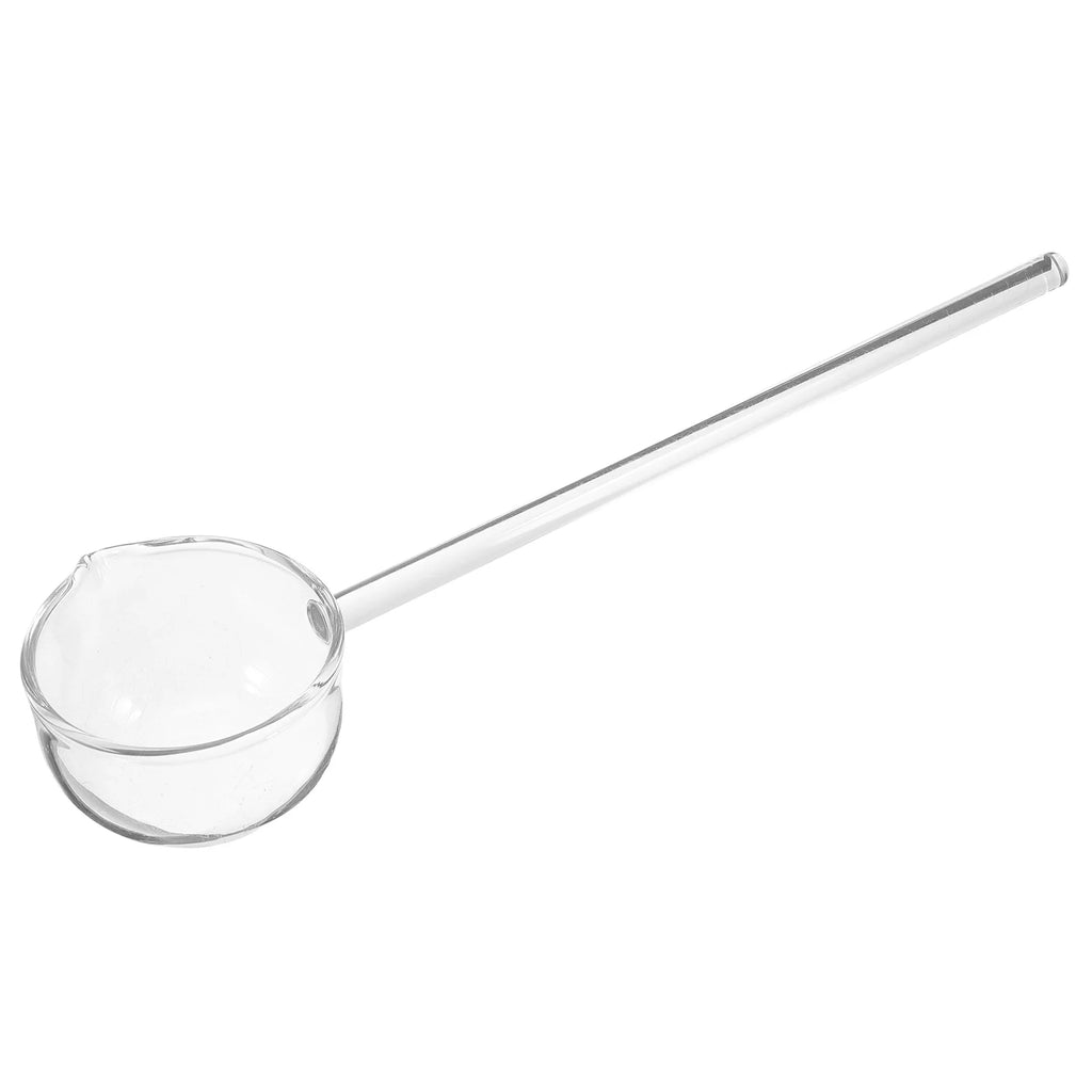 Long Handled Glass Spoon Transparent Creative Coffee Milk Tea Dessert Glass Spoon Serving Ladle Soup Spoon