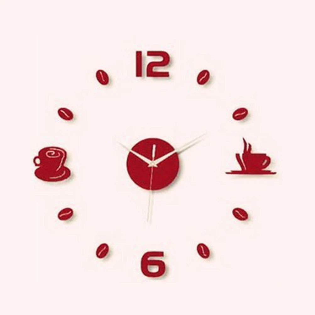 1Set Very Fashion And Modern Art Diy Wall Clock 3d Self Adhesive Sticker Design Home Office Room Decor No Battery
