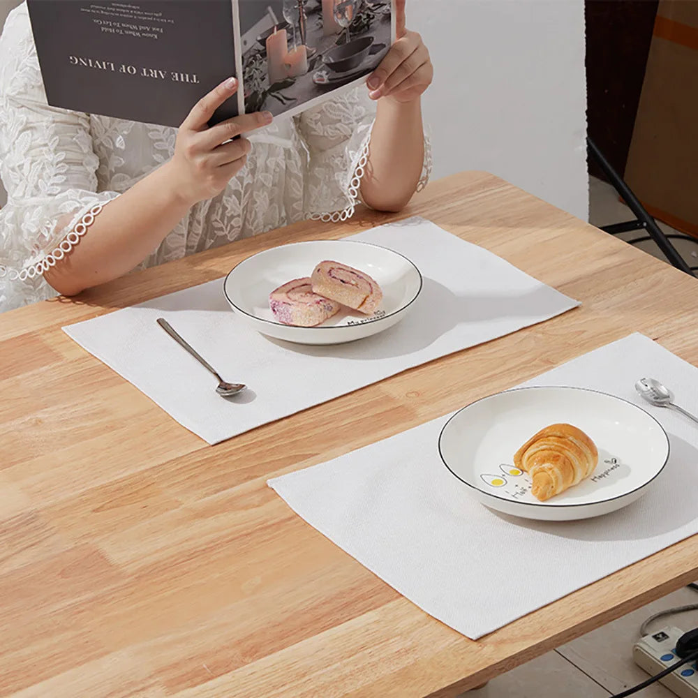 Sublimation Blank Cloth Tableware mat Placemats for Dining Table Coaster Home Restaurant Decor Tableware Pure Linen cotton Mat