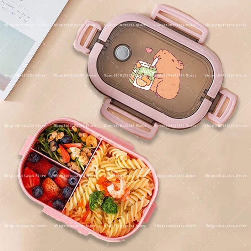 Capybara Bento Lunch Box Anime Animals Print Food Storage Containers Kids School Picnic Lunchbox Boys Girls Office Dinner Cases
