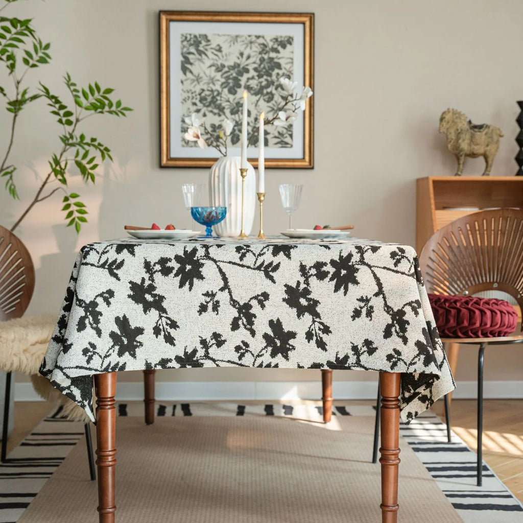 Jacquard Thick Tablecloth Rectangular Dinner Table Cover,for Kitchen Dinning Tabletop,Home Parties Decor