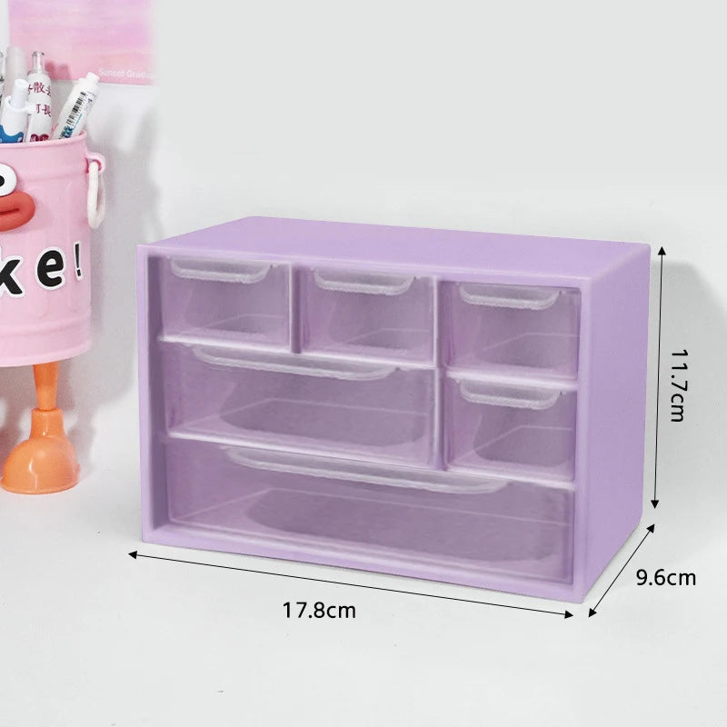 Multi-layer Desktop Storage Box Large Capacity Dustproof Organizing Box Multifunctional Transparent Six Grid Drawer Storage Box